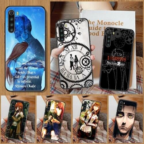 Steins Gate Anime Phone Case For Xiaomi Redmi Note 7 8 9 10 7A 8T 9A 9T 9S 10S Pro black art cover 3D prime luxury waterproof