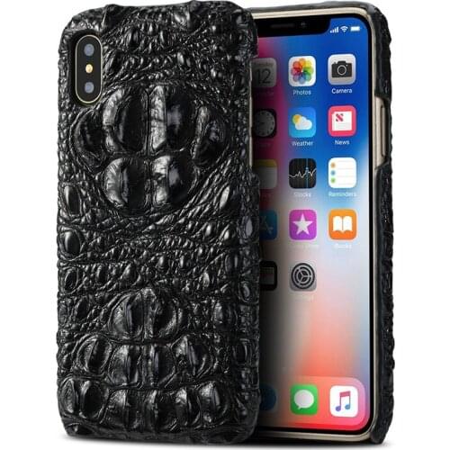 100% Real Crocodile Skin XS Case for iPhone XS Max Case Luxury Leather Cover for iPhone 5 5S SE 6 6S 7 8 Plus X XR XS Max Case