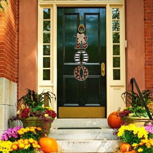 Chicinlife 1Pcs Halloween Wooden BOO Pendant Halloween Party Hanging Ornaments DIY Crafts Home Wall Door Window Decor Supplies