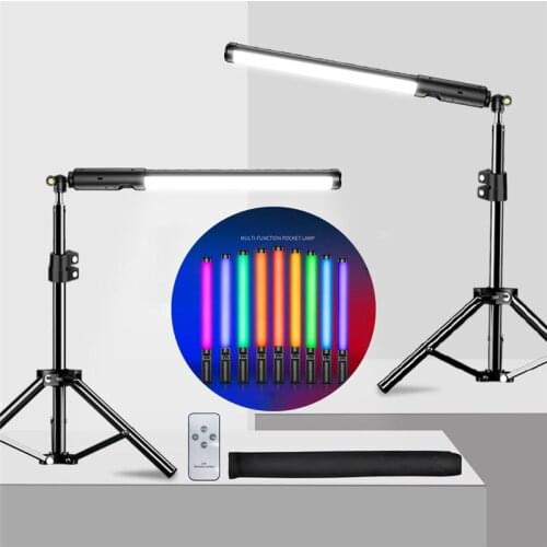 RGB Handheld LED Light Wand Colorful Photography Lighting Stick 10 Modes Rechargeable Photo Studio Fill Lamp For Youtube Video