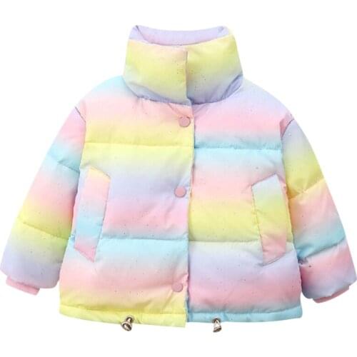 2021 new colorful lightweight childrens down jacket 2-6 years old boys and girls baby short high collar colorful down jacket