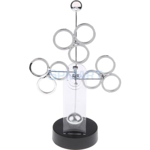 Novel Electric Newton Physics Balance Pendulum Newtons Cradle Desk Figurine Ornament Perpetual Motion Toy Home Office Decor