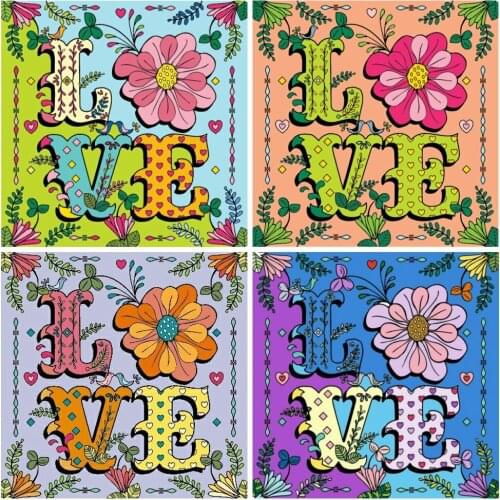 EverShine Diamond Painting Full Square Love Picture Rhinestones Diamond Mosaic Text Cross Stitch Handmade Hobby Childrens Gifts