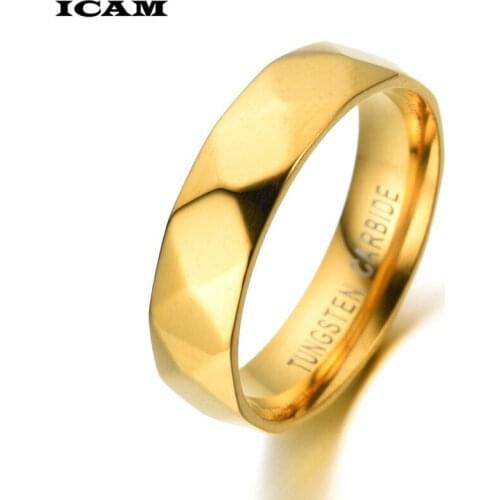 ICAM Vintage Tungsten Carbide Wedding Rings For Couple Solid Gold-Color Lovers Engagement Anel Jewelry