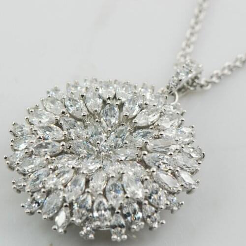 White Crystal Zircon 925 Sterling Silver Pendant AP23