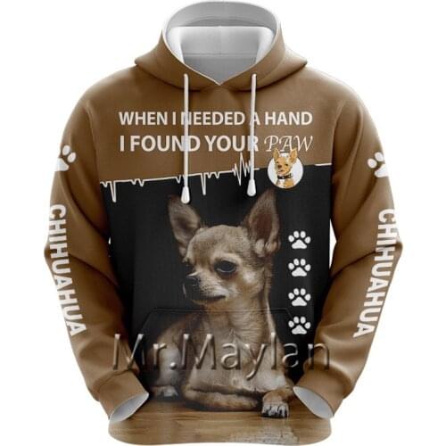 Pet Dog Chihuahua 3D Printed Jacket Men/Women Harajuku Hoodie Unisex Casual Streetwear Sweatshirt Pullover sudadera hombre AW011