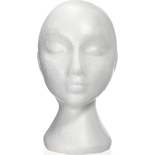 27.5 x 52cm Dummy / mannequin head model Female Foam(Polystyrene) Exhibitor for cap, headphones, hair accessories and wigs
