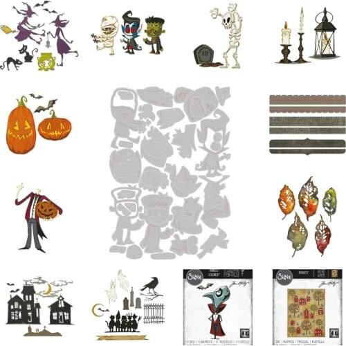 Halloween pumpkin Skull House METAL Cutting Dies Silicone Stamps Scrapbooking New Make Photo Album Card DIY Paper Embossing 2021