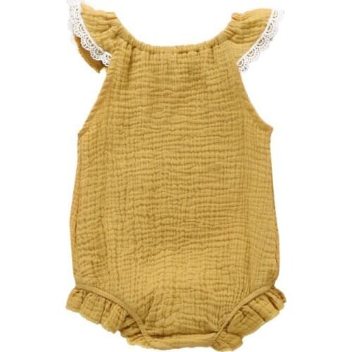Sweet Ruffles Sleeveless Newborn Baby Girls Bodysuit Leotard Tops Summer Baby Clothes Bodysuit