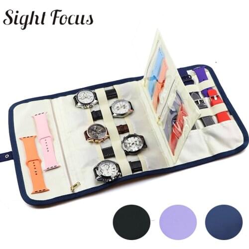 Multifunction Portable Watch Strap Organizer Roll Watch Band Box Storage Bag Watchband Holder Travel Watch Case Pouch Jewelry