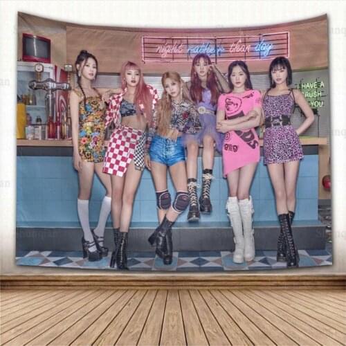 New G-IDLE KPOP Wall Hanging Tapestry Home Party Decorative Tapestries Photo Background Cloth Table Cloth Wall Tapestry 0512