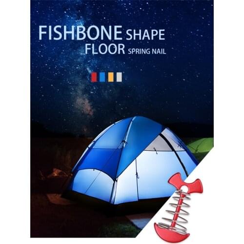 New Fishbone Nail Fixed Spring Hook Adjustable Wind Rope Fixed Buckle Splint Hook Outdoor Tent Accessories For Deck Camping