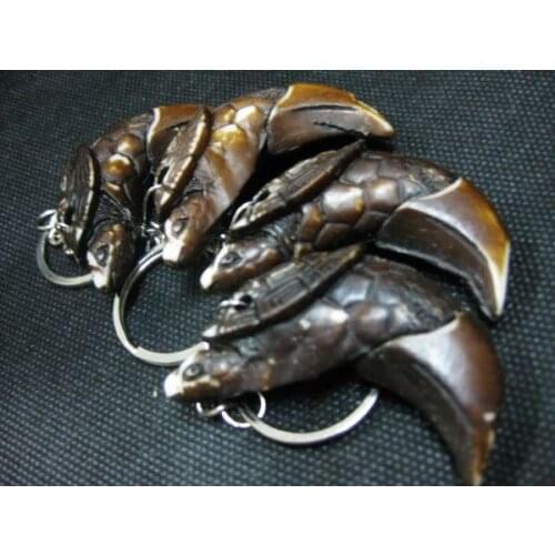 Free Shipping Wholesale 10pcs Biker Retro Tortoise Teeth Key Rings Fashion Jewelry