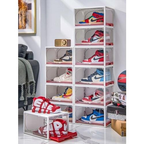 Plastic Shoes Organizer Drawer Case Pull-out Sneaker Box Large Size Anti-oxidation Shoe Storage Box Shoes Collection Display Box
