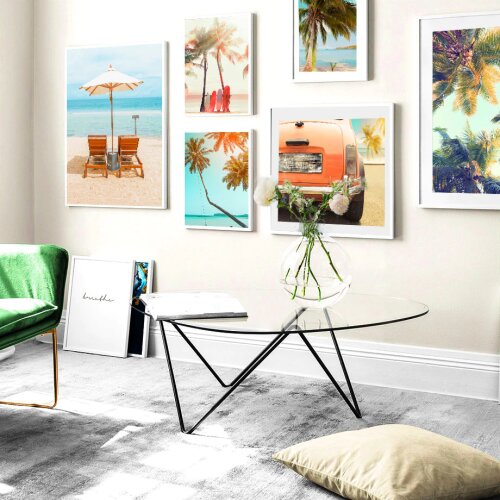 Beach Surfboard Coconut Tree Vintage Car Wall Art Canvas Painting Nordic Posters And Prints Wall Pictures For Living Room Decor