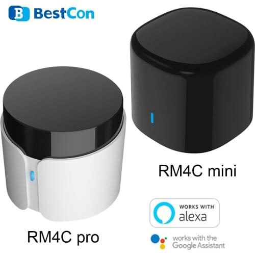 Bestcon RM4C mini RM4C pro Universal Wifi IR RF Remote Control Compatible Alexa Google Assistant For TV Use Broadlink APP