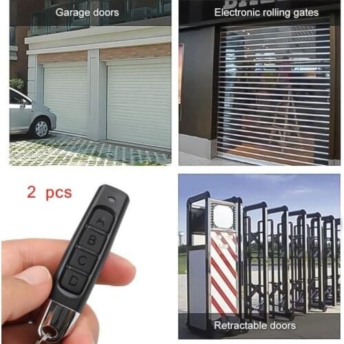 2pc 433mhz Remote Control For Garage Door Clone Duplicator Key Distance Remote Control Portable Learn Code Garage Command Opener