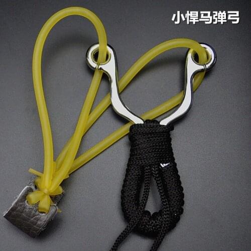 Stainless Steel Catapult Alloy Wild Goose Slingshot Rubber Band Toy Umbrella Rope Life-saving Metal Slingshot High-strength Bow