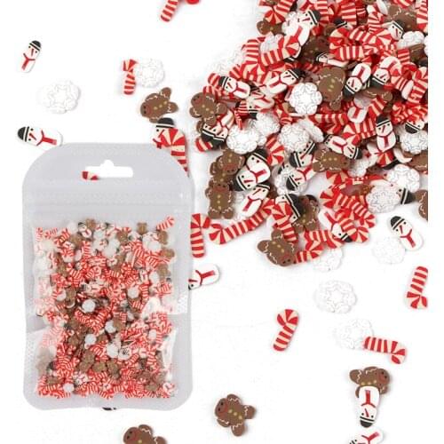 Christmas Nail Art Decorations Snowman Cookies Slices For Nail Design Gingerbread Man Snowflakes Xmas 3D Nail Sticker Decals