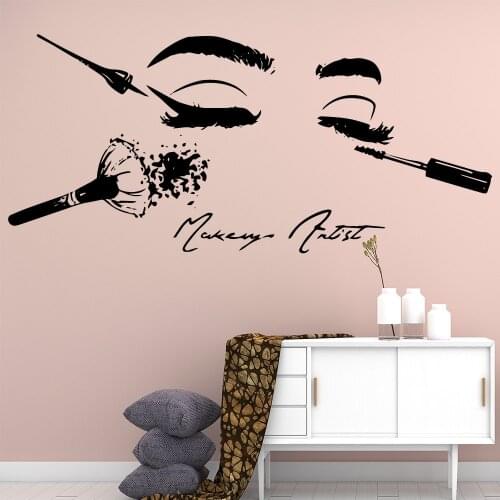 Removable make up eye Wall Stickers Modern Fashion Wall Sticker For Living Room Kids Room Wall Decal Home Decor