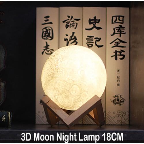 18cm Touch USB Led Night Light 3D Moon Lamp Colorful Change Home Decor Creative Gift