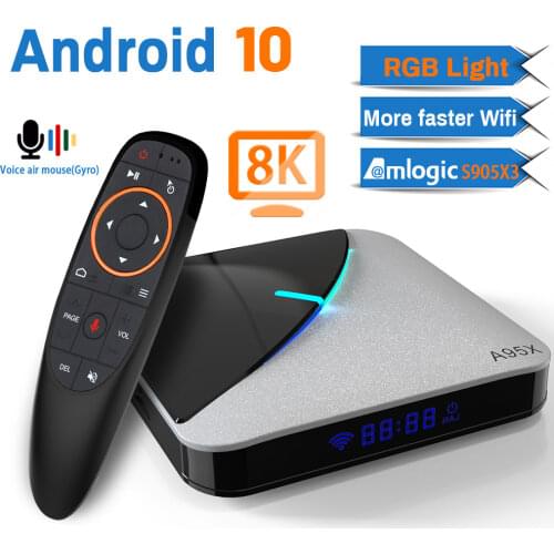Transpeed A95X F3 Air 8K Android 9.0 TV BOX Amlogic S905X3 4K Google Voice Assistant wifi 4GB 16GB 32GB 64GB RGBLight TV Box