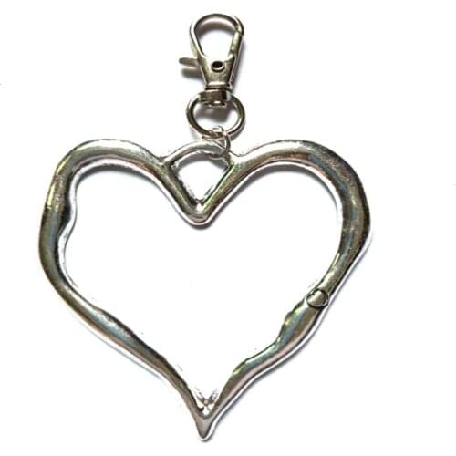 Vintage Alloy Punk Lagenlook Large Abstract Heart Keychain For Keys Car Bag Key Ring Handbag Couple Key Chains Gift Bijoux