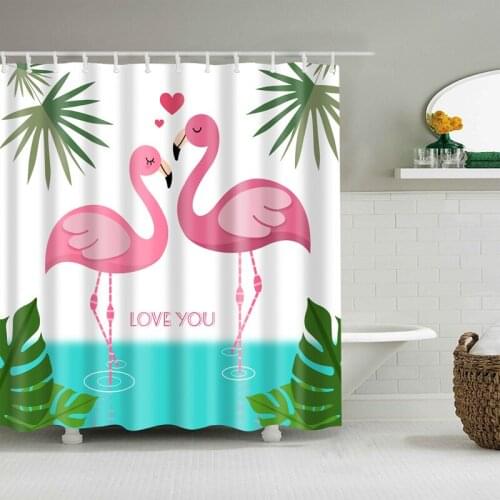 Colorful Cartoon Unicorn Flamingos Waterproof Shower Curtains Polyester Fabric High Quality Mildew Resistant Bathroom Curtains