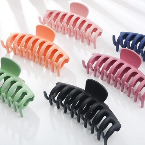 Candy Color Hair Claw Clip For Women Black Plastic Hair Claw Big Size Hair Clamps Mix Solid Hair Crab Hair Accessories for Girls