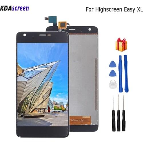 For Highscreen Easy XL LCD Display Touch Screen Digitizer Phone Parts For Highscreen Easy XL Display Screen LCD Free Tools