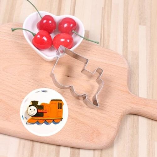 1pcs Train Egg Tools Cookie Cutter Biscuit Stamp Press Mould Stainless Steel Modelling Form Baking Tools for Cakes Molds