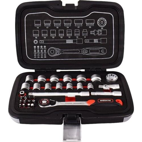 31pcs Wrench Set Short Socket Bit Extension Rod 3/8" Ratchet Head Spanner Auto Repair Tool Home Maintenance