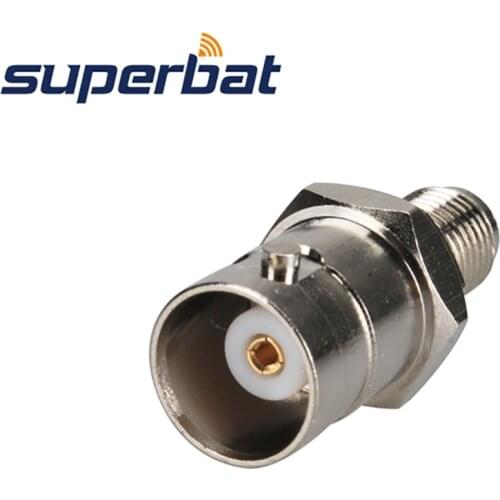 Superbat 5pcs SMA-BNC Adapter SMA Female Jack bulkhead to BNC Jack straight Nickelplated RF Coaxial Connector