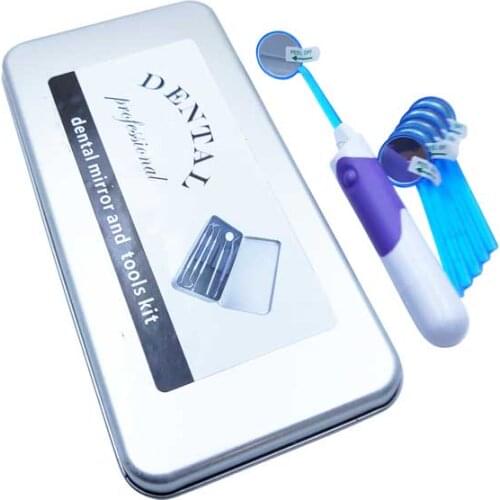5pcs Dental Tool Sets with LED Lighted Mirror with 5 spare head Stainless Steel Clean Mouth Probe Tooth Care Kit