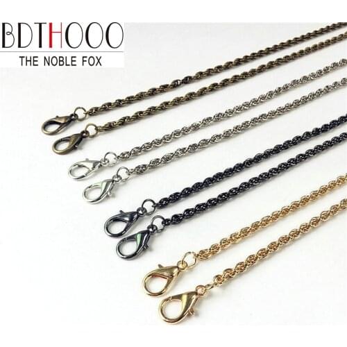 BDTHOOO 120cm Metal Bag Chain Buckle Handle for DIY Replacement Handbag Shoulder Clasp Straps Silver Bags Hardware Accessories
