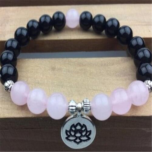 8mm Obsidian Bracelet Lucky pray Bless Meditation Spirituality mala Buddhism Unisex Stretchy Chakas energy men