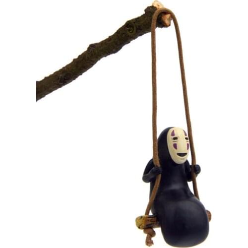Spirited Away No Face Man Figures Toys Key Chains DIY Decor Miyazaki Hayao Swing No Face Man Keychain Car Decoration Cosplay