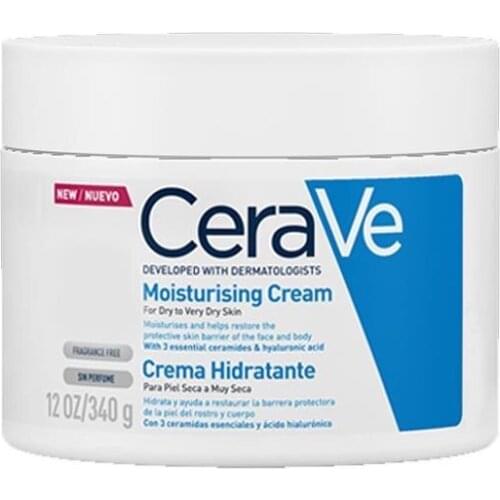 Cerave Moisturizing Face Body Cream 340 Gr Dry To Very Dry Skin Hyaluronic Acid Ceramides Restore Protective Skin Fragrance Free