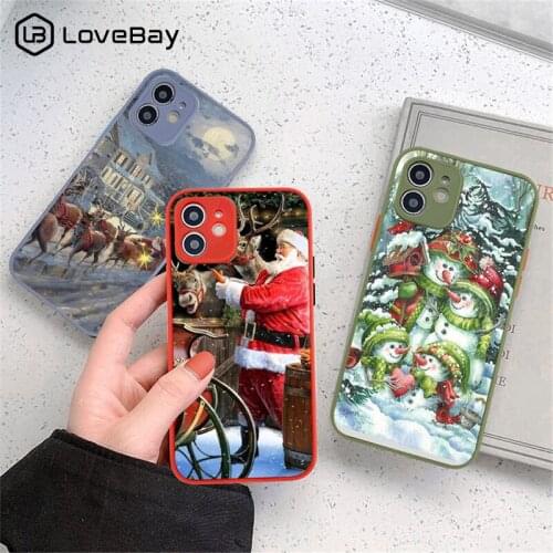 Cute Santa Elk Snowman Dog Pattern Shcokproof Christmas Phone Case For iPhone 11 12 Pro Max X XR XS Mini 7 8 Plus SE 2020 Bumper