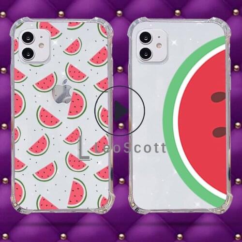 Avocado watermelon Cute cartoon fruit Phone Case For iphone 12 11 pro Max Mini 7 8 plus X XR XS Samsung S10 9 7 8 Plus Cover