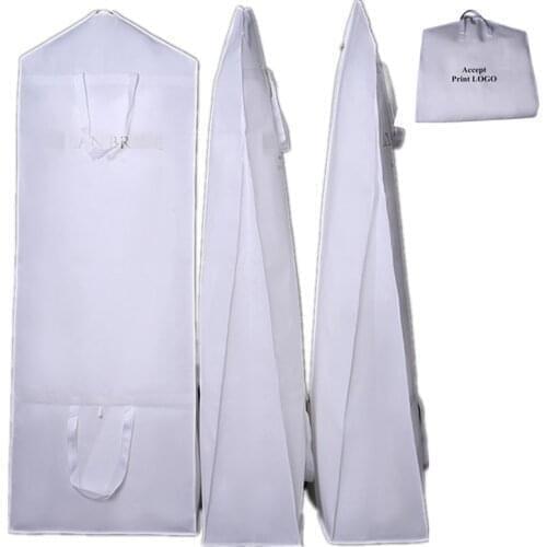 2 Pcs 180cm Portable Dust Cover For Wedding Dress Bridal Gown Clothing Overcoat Dustproof Protection Bag Solid Color Thicken New