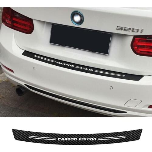 Carbon Fiber Color Car Trunk Bumper Rear Guard Plate Sticker For BMW 1 2 3 4 5 6 7 Series X1 X3 X4 X5 X6 X7 M3 M4 M5 Z4