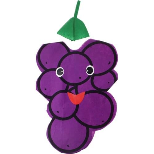 Kids One Piece Grape Costume Non-woven Fabric Fruit Outfit Party Fancy Dress