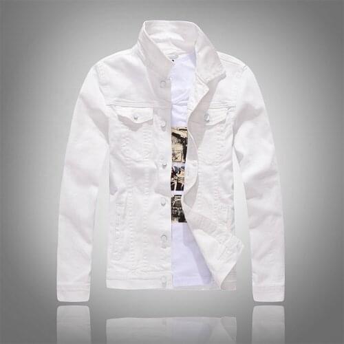 YUEGE Boys Custom Jean Jacket For Man White Denim Jacket Casual In Bulk