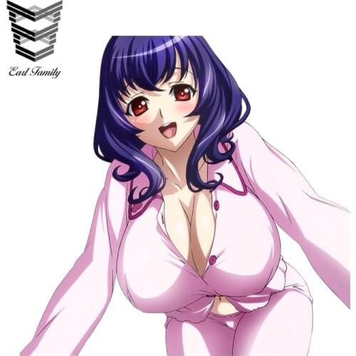 EARLFAMILY Sexy Girl Car Sticker Yamanobe Tomo Vinyl Skateboarding kayak Decal Car Styling Window Wiper Tailgate Car Accessories