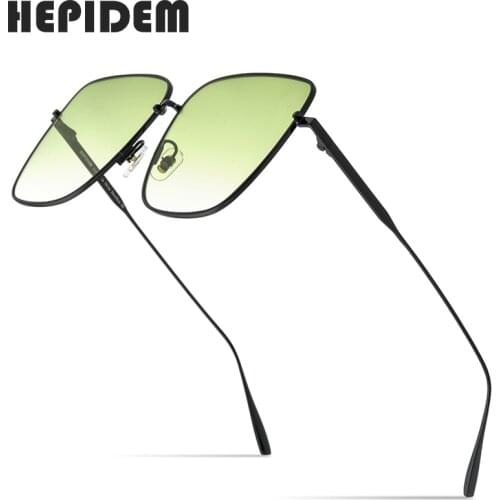 HEPIDEM Oversize Sunglasses Women 2020 New Luxury Brand Fashion Alloy Square Sun Glasses for Men with Mirror Nylon Lens gm 5016