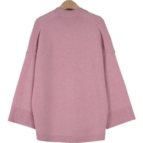 Women Sweater Cardigan Spring Autumn Long Sleeve V-Neck Letter Embroidery Loose Chic Stunning New High Street Preppy Style M