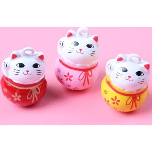 Jingle Bells Mix Cartoon Cat Iron Loose Beads Small for Party Christmas Tree Ornamen Decoration Home Accessories 1pcs 26x17mm