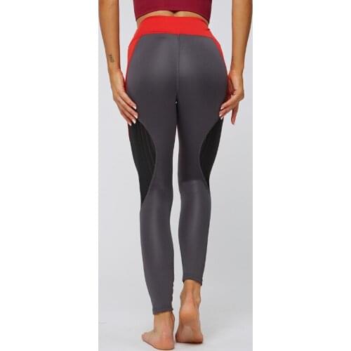 Contrasting Color Popular Ladies Yoga Pants Exercise Fitness Seamless Slim
