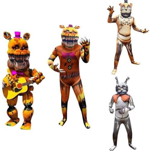 New Five Nights Freddyed Costume Party Boy Girl Cosplay Costumes Fancy Nightmare Foxy Toy Anime Halloween Costume for Kids 3-14Y